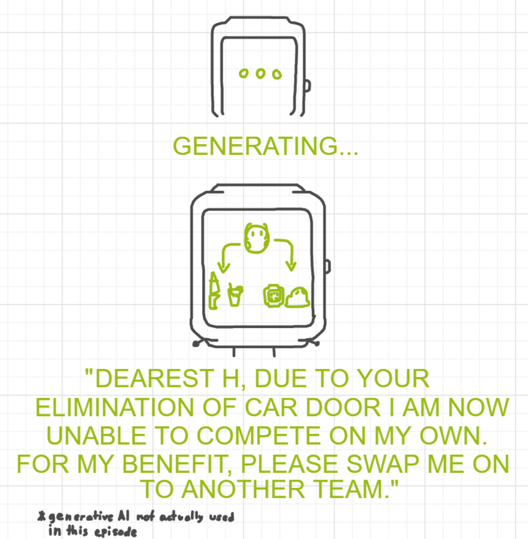 A panel from What's The Point, episode five of the Board Boards object show by Furretwalk/WalkingFurret.